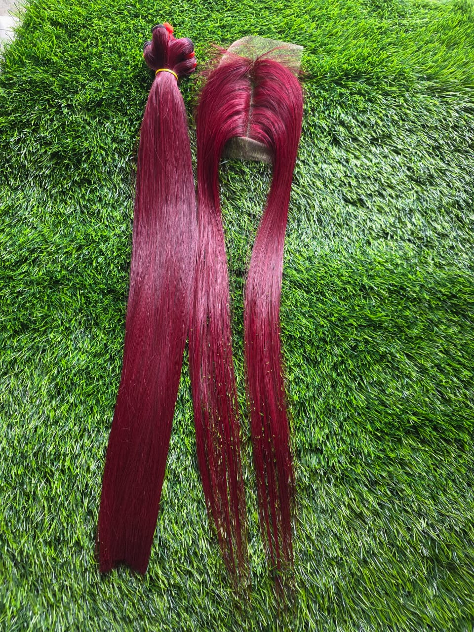Burgundy Straight Frontal